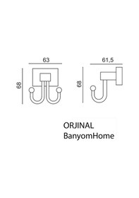 Resim Çelik Banyo Paslanmaz Pirinç Mat Siyah Kenzo Bornozluk Askılık Havlu Askısı Altın Gold Gold 