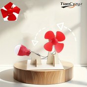 Resim DIY Rüzgar Jeneratörü Modeli Bilim Oyuncakları STEM Teknolojia Gadget Ahşap Fizik Seti Eğitici Öğrenme Oyuncakları 