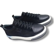 Resim Growish Gr0265 Hakiki Deri & Nubuk Kaydırmaz Ray Taban Sneaker Ayakkabı Siyah 