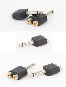 Resim ATAELEKTRONİK 5 Adet 2xrca Dişi Jak Ses Konnektörüne - 6.35mm Erkek Fiş Mono Çevirici 