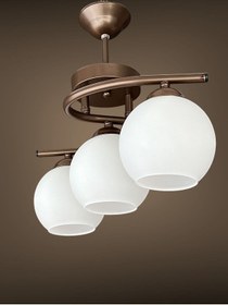 Resim AVİZEVİ Avizevi Aydınlatma Metalik Kahverengi 02 Beyaz Camlı 3 Lü Poyraz 