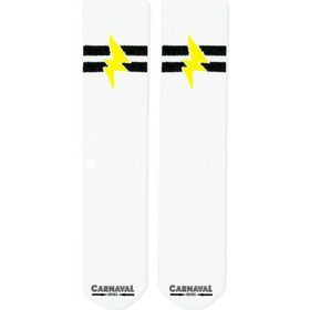 Resim Carnaval Socks Çift Şeritli Şimşek Desenli Bilek Arkası Spor Çorap 