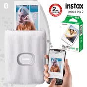 Resim Instax mini Link 2 Beyaz Akıllı Telefon Yazıcısı ve 10'lu mini Film 