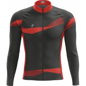 Resim Freysport Braid Bisiklet Forması - Uzun Kollu Siyah Kırmızı 