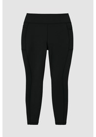 Resim Tommylife Siyah Esnek Standart Fit Performans Battal Büyük Beden Kadın Tayt - 94652 