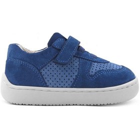 Resim Rakerplus Bob Hakiki Deri Mavi Barefoot Cırtlı Lastikli Bebek Sneaker Ayakkabı 