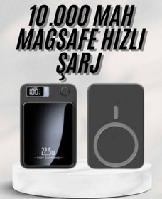 Resim POEBGO FAMİLY'S Taşınabilir Şarj Magsafe Powerbank 10.000 mAh Hızlı Şarj Led Göstergeli Kablosuz 