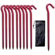 Resim Alüminyum Alaşı Çadır Çivileri - 10 Lu Paket, 6mm x 180mm Altıgen Taban Çivileri ile Çekme Torba 