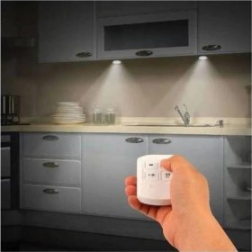 Resim Markalonya Watton Uzaktan Kumandalı 3 Lü Spot LED Lamba Kablosuz Pilli Işıldak 