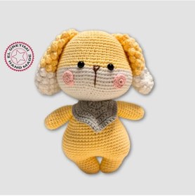 Resim Uretti - Gülnur 2184 - El Yapımı Amigurumi Sevimli Köpek 25cm - Kırmızı / Pembe / Sarı 