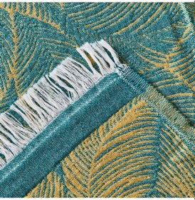Resim Soft Çiçek Desenli Koltuk Örtüsü - Mavi / Sarı - 130x170 Cm Renkli 