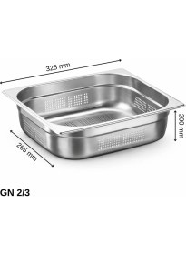 Resim Üret Çelik Üret Delikli gastronom Küvet Gn 2/3 200 MM 18 lt 