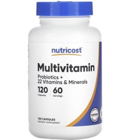 Resim Nutricost Multivitamin Probiotic 22 Vitamin Minerals 120 Caps 