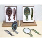 Resim Tavuskuşu Katlanabilir Ayna Ve Tarak Seti Büyük Boy Alk4982 