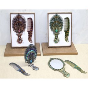 Resim Tavuskuşu Katlanabilir Ayna Ve Tarak Seti Büyük Boy Alk4982 