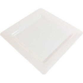 Resim Plastik Kare Tabak Beyaz 22 Cm - 10 Adet 