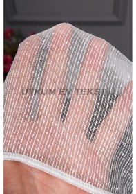 Resim Gümüş Simli Keten Düz Tül Perde Akdz 920 