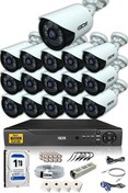 Resim 16 Kameralı 5 MP Lensli 1080p Gece Görüşlü Su Geçirmez Cepten İzle FHD Kamera Seti DS-2020HD-SET16 IDS