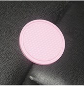 Resim Folinda Pembe Silikon Bardak Altlığı - Antipyretik Kayma Engeli Araç İçin Kullanıma Kolay Tekrarlı Kullanım 