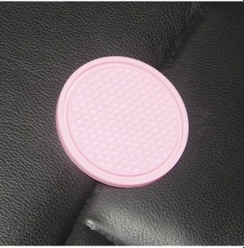 Resim Folinda Pembe Silikon Bardak Altlığı - Antipyretik Kayma Engeli Araç İçin Kullanıma Kolay Tekrarlı Kullanım 