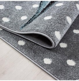 Resim Sevimli Peri Atı Desenli Çocuk Halısı Gri Mavi Renklerde Gri - Mavi 