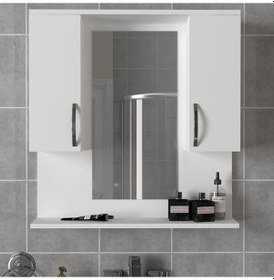 Resim Dekorister Tiger Aynalı Banyo Etajer Beyaz Çok Renkli 