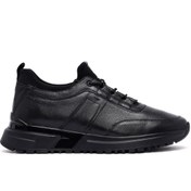 Resim Derimod Erkek Siyah Bağcıklı Kalın Tabanlı Deri Casual Sneaker,Kışlık Spor Ayakkabı 25WFD642218 