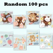 Resim 100'lük Paket Sevimli Ayı & Tavşan Karikatür Kendinden Yapışkanlı Hediye Çantaları - Karışık Renkler, Partiler için Motivasyonel İfadeler ve Meyve/Ayı Tasarımlarla Dayanıklı PP Malzeme, Doğum Günleri, Tatiller, Bayramlık Hediyelik Esasları, Oyunbaz Çizimler, Fantezi Tasarım, Büyüleyici Motifler, Canlı Renklerle 