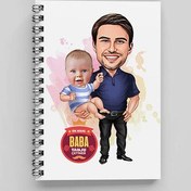 Resim Harika Baba ve Bebeği Karikatürlü Defter 