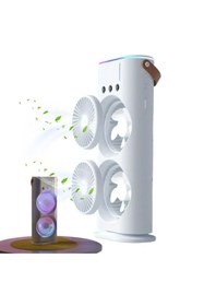 Resim SKYLOONG Şarjlı Masa Üstü Vantilatör Kumandalı 3 Spreyli Buharlı Hız Modlu Mini Soğutucu Fan Mini Klima 