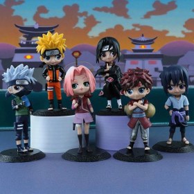 Resim Naruto Shippuden 6'lı Anime Manga Figür Seti Uzumaki Kakashi İtachi Sakura Sasuke Bir Arada 15 Cm. Naruto - Bandai 