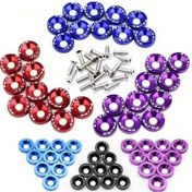 Resim Turcoshop11 M6 Anodize Alüminyum Çember Ve Civata Seti - 10 Parça Gümüş Motor Aksesuarları 
