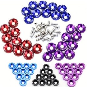 Resim Turcoshop11 M6 Anodize Alüminyum Çember Ve Civata Seti - 10 Parça Gümüş Motor Aksesuarları 