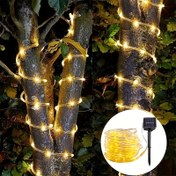 Resim Dış Mekan Güneş Enerjili Halat Işıkları - 11.89 metre 100 LED Güneş Enerjili Bahçe Işıkları, Bahçe, Veranda, Ağaç, Teras, Tatil Süslemeleri için 8 Aydınlatma Modu ile 