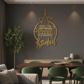 Resim Sezart Galata Kulesi Metal Duvar Tablosu Gri 30 X 53,5 