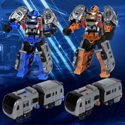 Resim 3-6 yaş çocuklar için eğitici bulmaca eylem figürü olan 2'si 1 arada Dönüşen Robot Tren Oyuncak, Metro Atlet Serisi - ABS Plastik - Yaratıcı Oyunlar için Karikatür Temalı Oyun Seti 