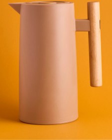 Resim Begonia Nordic Bambu Saplı Cam Vakumlu Termos 1000 Ml Kahverengi Kahverengi 