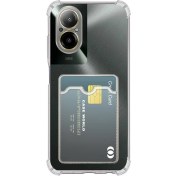 Resim Caseworld Realme 12 Lite Kapak Kamera Korumalı Kartlıklı Darbe Emici Özellikli Şeffaf Silikon Kılıf 