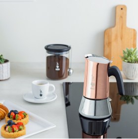 Resim FeyzaDesign Venüs Bakır Renk 2 Kişilik Moka Pot, Şık ve Dayanıklı Tasarım 
