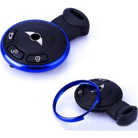 Resim Mini Cooper Kumanda Halkası Alüminyum R55 R56 R57 R58 R59 R60 Metal Kumanda Çerçevesi Mavi 