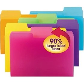 Resim Supertab Dosya Klasörü, Büyük Boy 1/3 Kesim Sekmesi, Harf Boyutu, Poli, Paket Başına 18 (10515) 