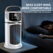 Resim 1 Adet, 3’ü 1 Arada Klima Nemlendirici Fan, USB Güçlü, 16.91oz Büyük Su Tankı, Renkli Işıklar, 9 Hız Ayarlı, Taşınabilir Masaüstü Fanı – Dış Mekan ve İç Mekan Soğutma & Hava Nemlendirme 
