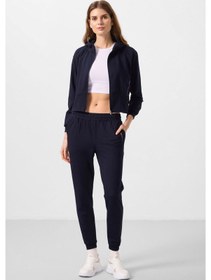 Resim Lacivert Kapüşonlu Fermuarlı Oversize Kadın Eşofman Takım - 95328 Lacivert 