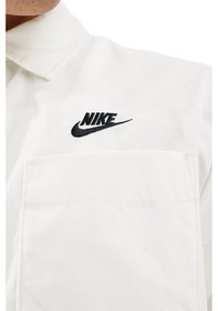 Resim Nike Club Woven Loose Fit Short Sleeve Shirt İn White Erkek Bol Kesim Dokuma Kısa Kollu Spor Gömlek Beyaz Beyaz 
