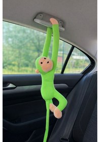 Resim Elleri Yapışan Oyun Ve Uyku Arkadaşı Peluş Maymun Oyuncak Sarılan Maymun M0003 Yeşil 