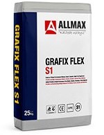 Resim ALLMAX GRAFIX FLEX S1 Granit - Seramik Yapıştırma Harcı C2TES1 Gri 25 kg (ALLMAX.GRAFIX FLEX S1) 