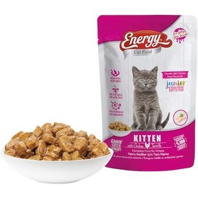 Resim Energy Tavuklu Pouch Konserve Yavru Kedi Maması 6 x 85 G 