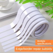 Resim 1 Rulo Kendinden Yapışkanlı Parlak Beyaz & Siyah Kenar Bant - Duvar Boşlukları, Mobilya & Dolap Kapıları için Çıkarılabilir PVC Kenar/Sınır Tamir Yardımı - Modern Pürüzsüz Bitiş Dekoratif Sticker 