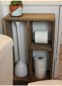 Resim Umutpark Ahşap Tuvalet Kağıtlığı Standı. 
