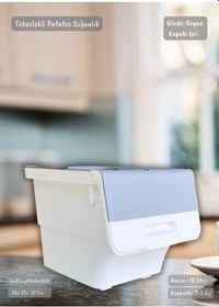 Resim Tekerlekli Sebzelik Bpa Free Soğanlık Oyuncaklık Organizer Gri 12 Lt Gri-beyaz 